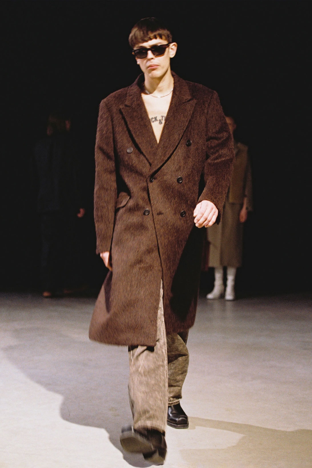 our legacy fw21 fall winter 2021 collection runway brown coat trousers