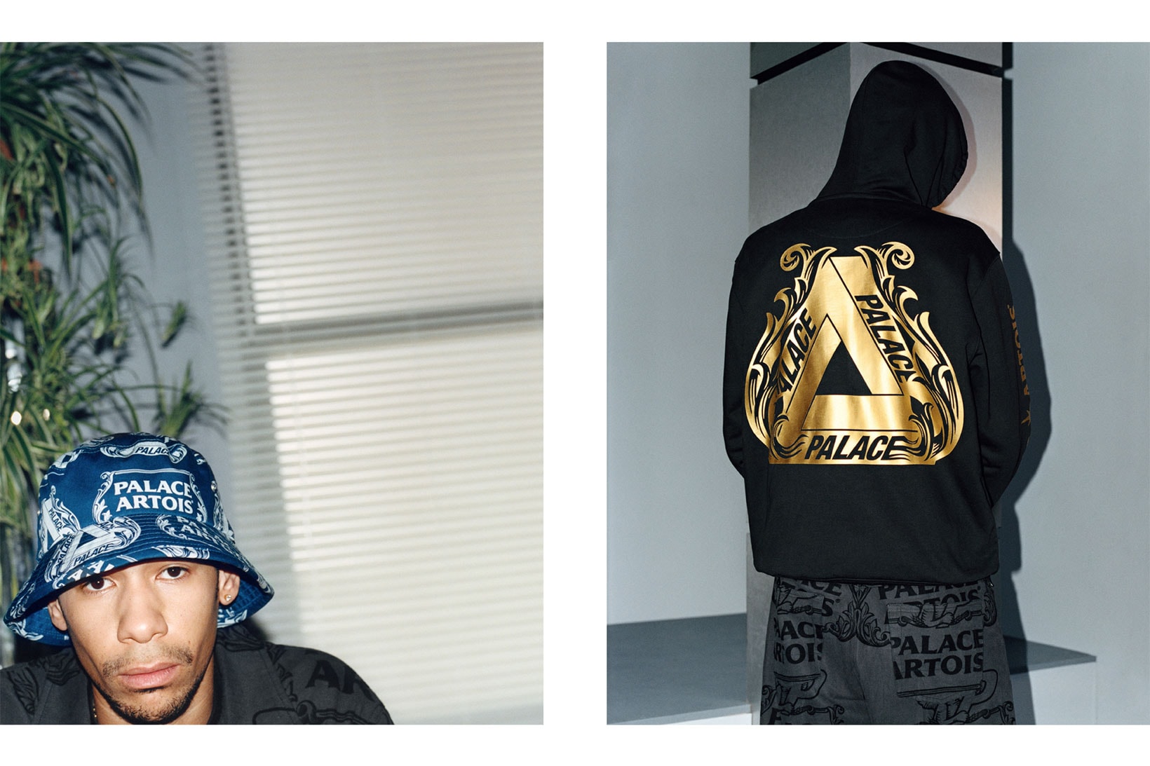 palace skateboards stella artois beer collaboration collection bucket hat hoodie