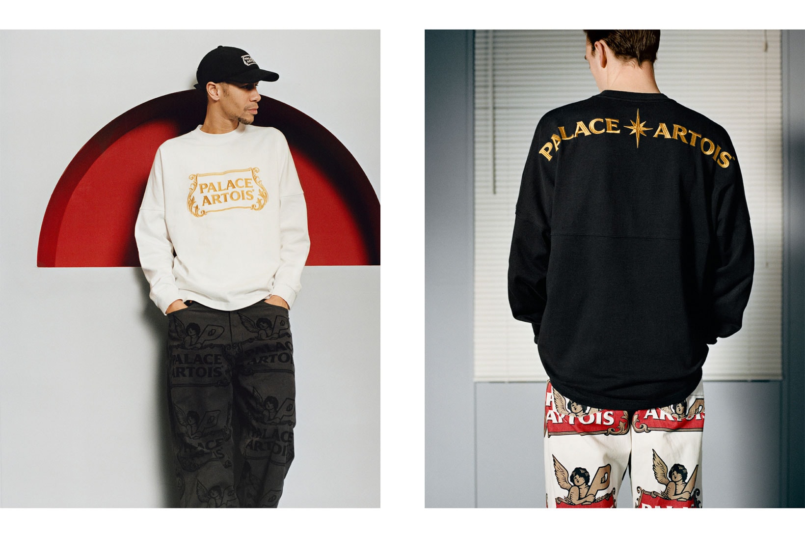 palace skateboards stella artois beer collaboration collection long sleeved tee