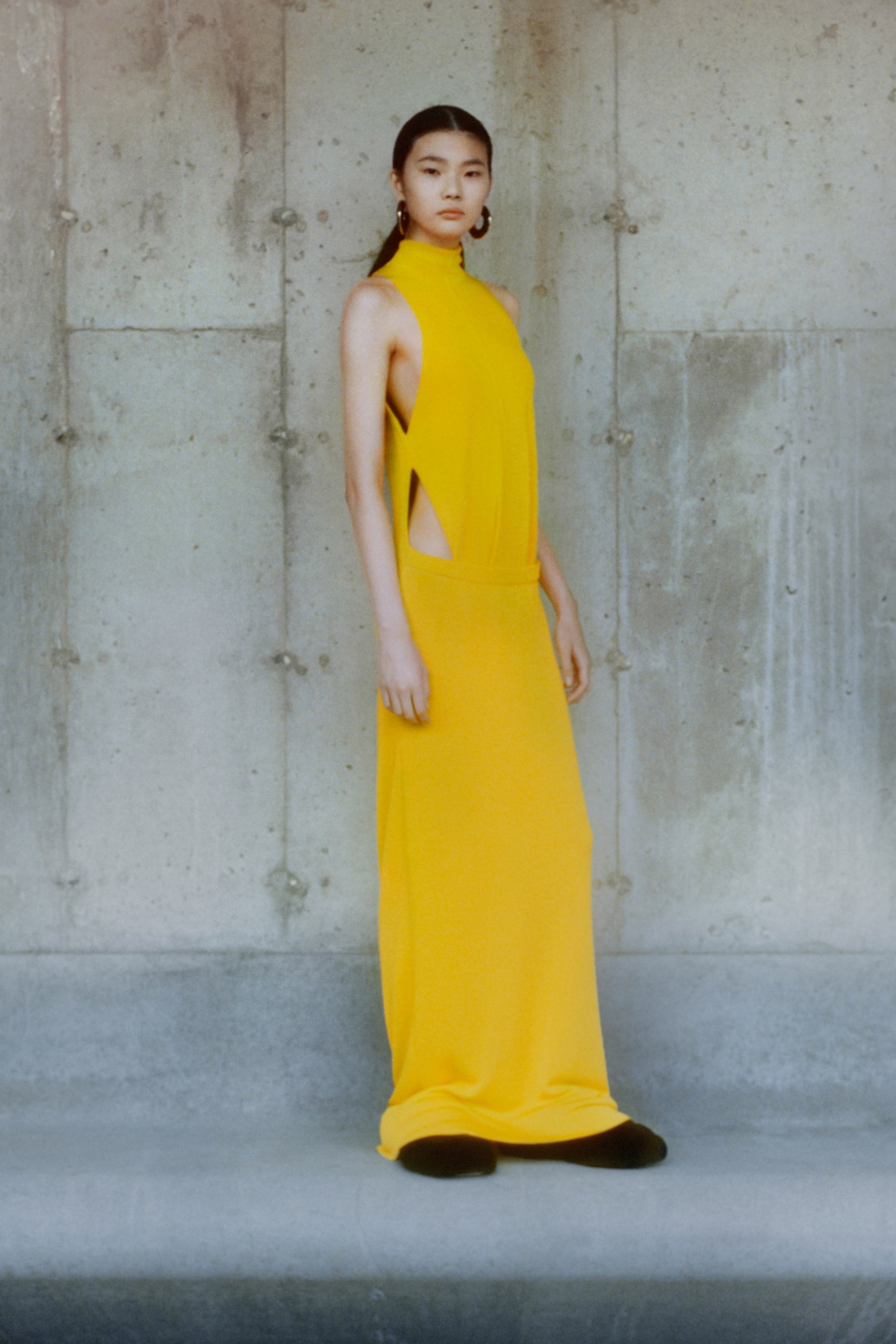 proenza schouler fall winter 2021 fw21 collection lookbook new york fashion week nyfw yellow cutout dress