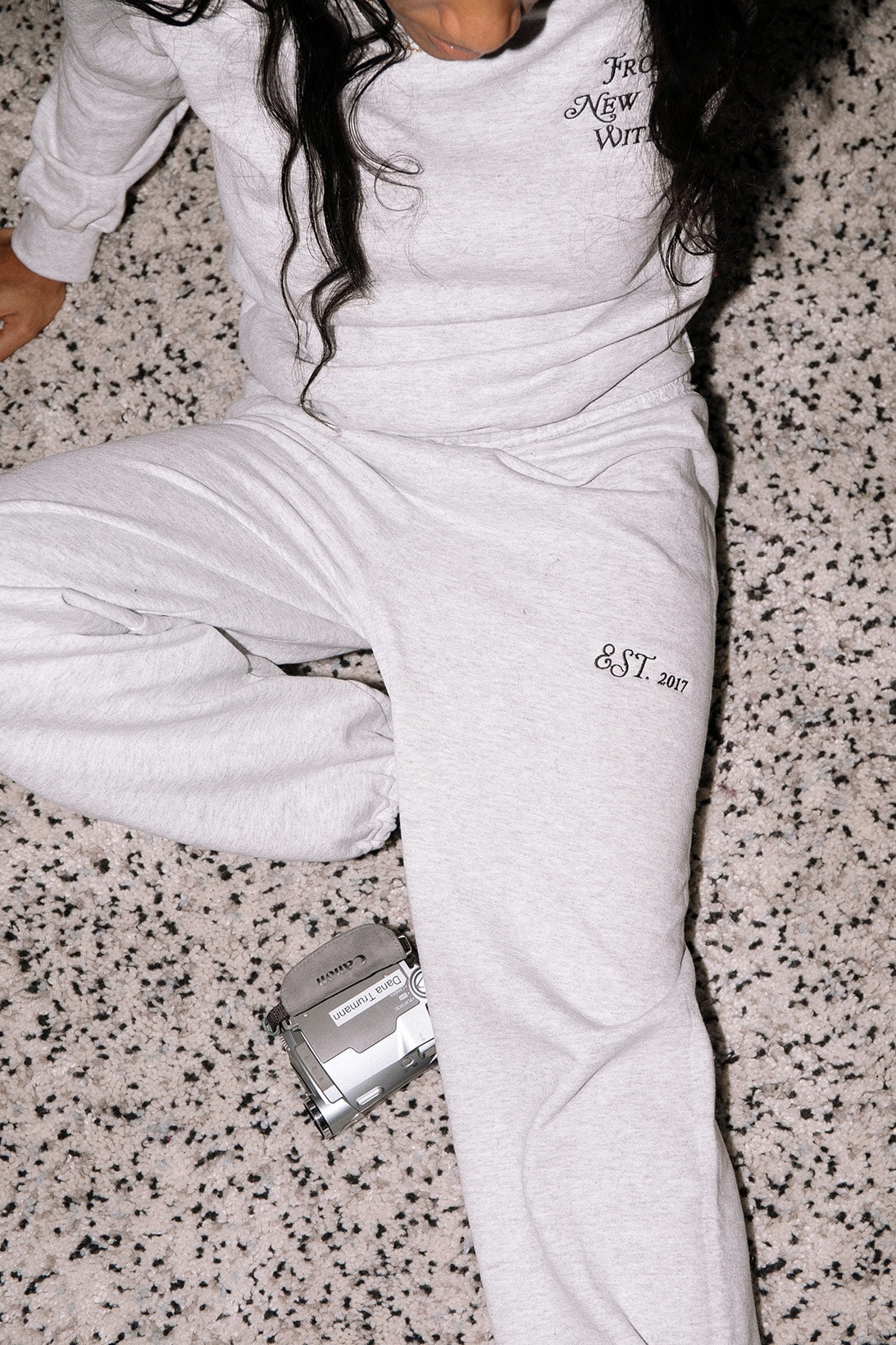 sad girls club from ny with love loungewear collection black history month crewneck sweater sweatpants gray