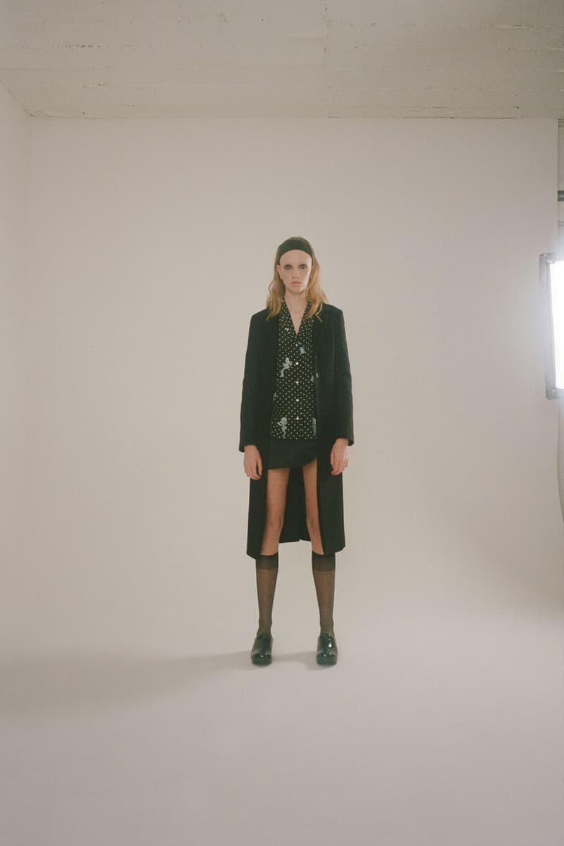 sandy liang fall winter 2021 fw21 collection polka dot print pattern shirt skirt coat