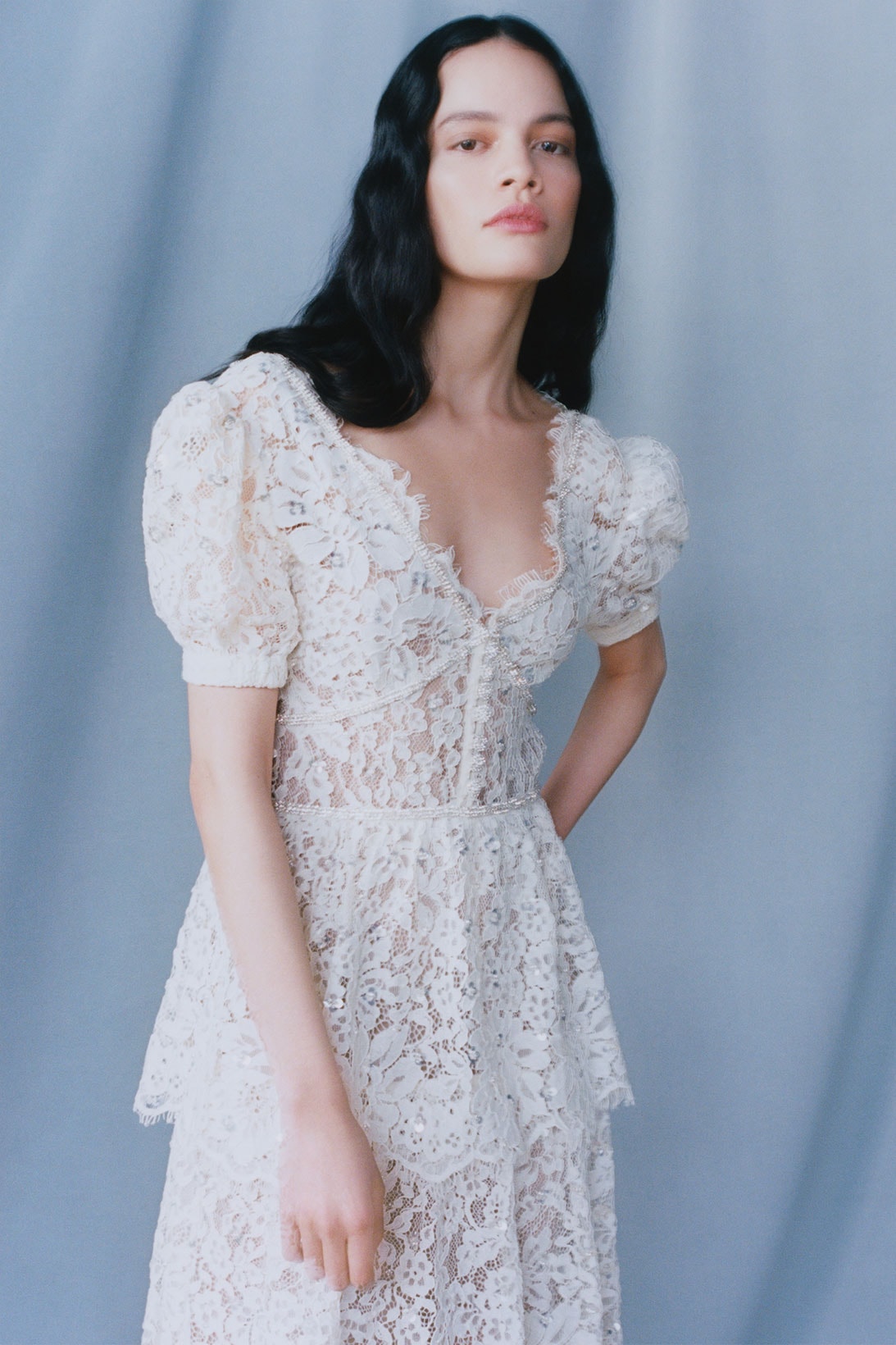 self portrait fall winter fw21 collection lookbook white lace dress