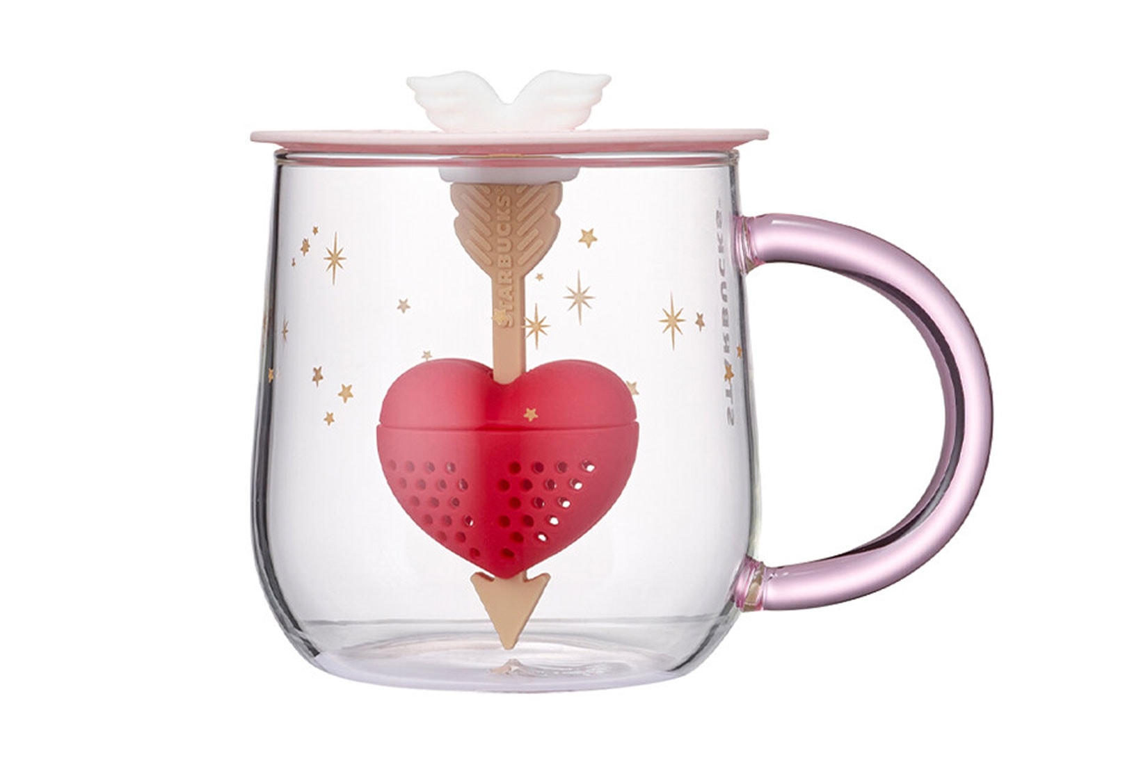 starbucks korea valentines day merch collection color changing tea infuser glass heart