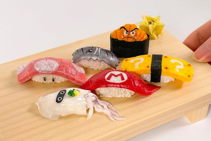 This Hyperrealistic Super Mario-Themed Sushi Is Made of Clay