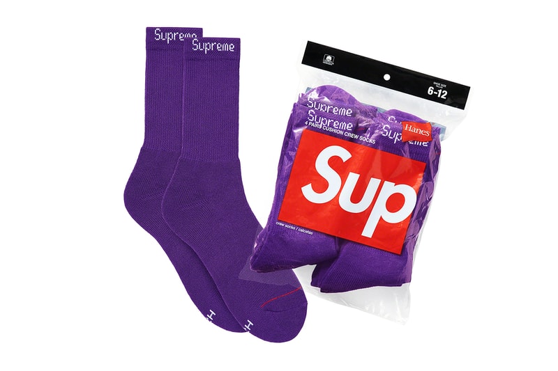 supreme spring summer 2021 ss21 collection drop accessories socks pack purple