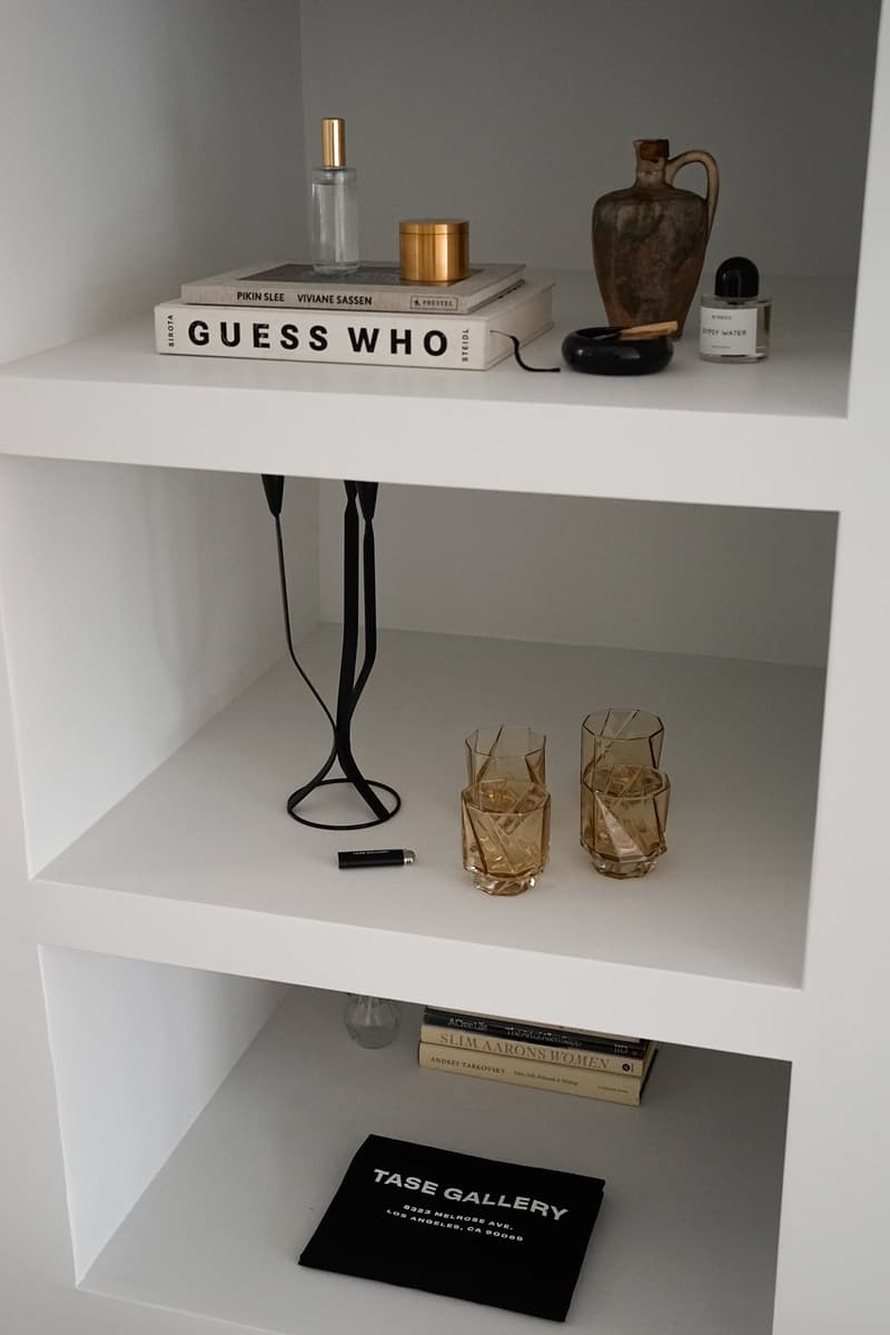 Tase Gallery Jessie Andrews Los Angeles Art Community Retail Space Interior Design Exhibition Shelf Decor