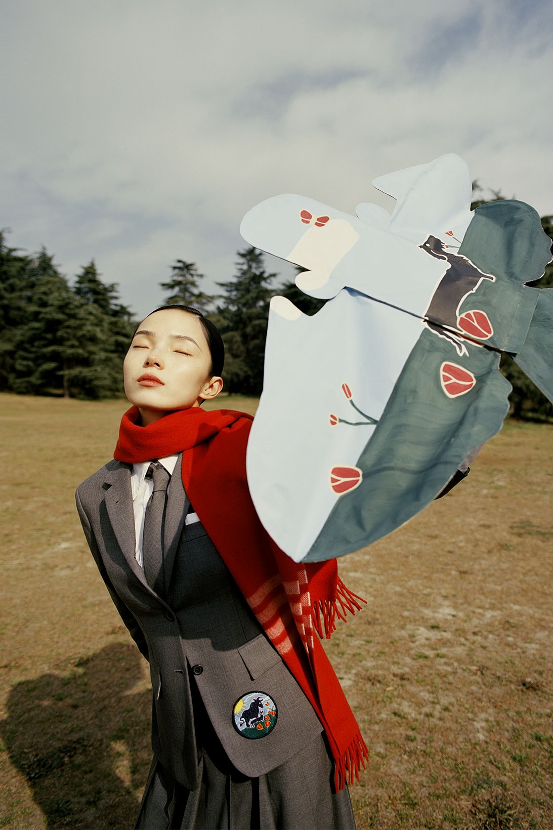 thom browne lunar new year ox capsule collection red scarf patch kite xiao wen ju