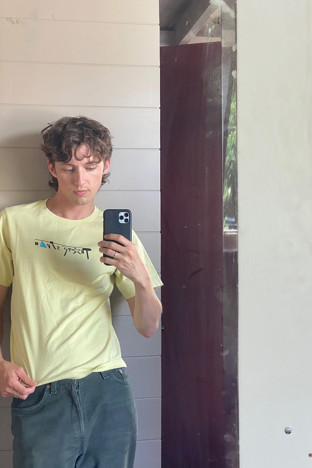 troye sivan uniqlo ut t shirts tees collaboration pastel yellow front