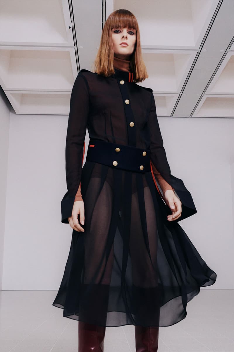 victoria beckham fall winter 2021 fw21 collection black chiffon dress skirt