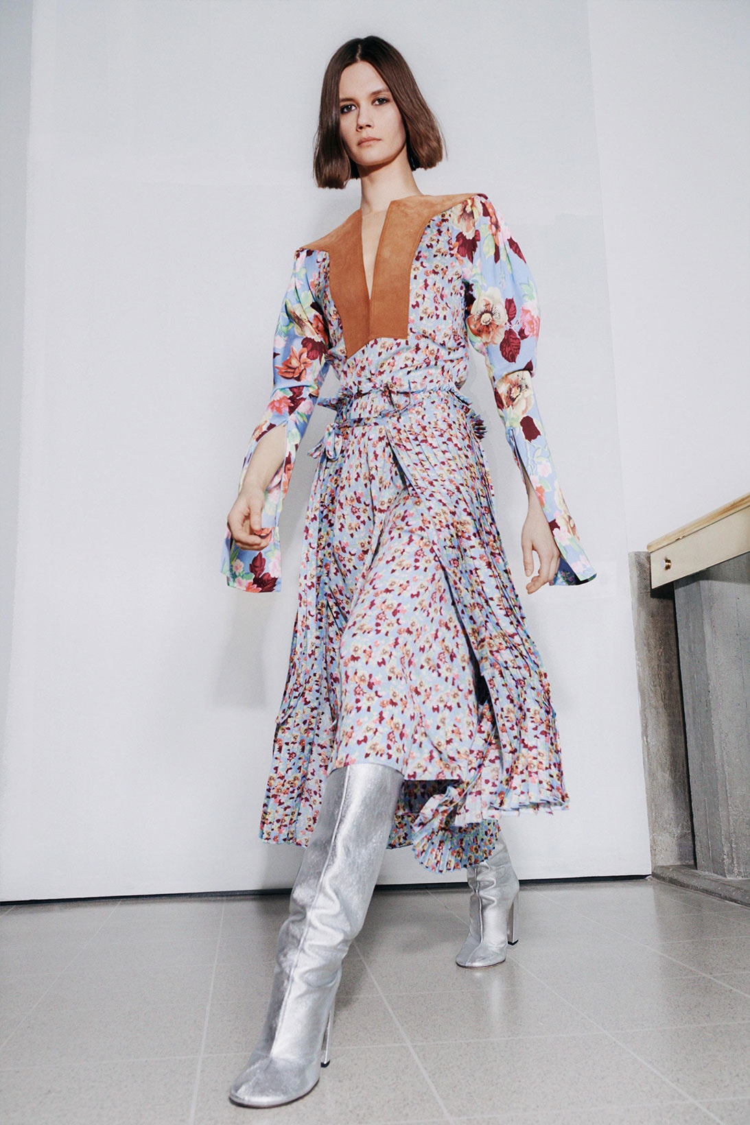 victoria beckham fall winter 2021 fw21 collection floral print pattern dress