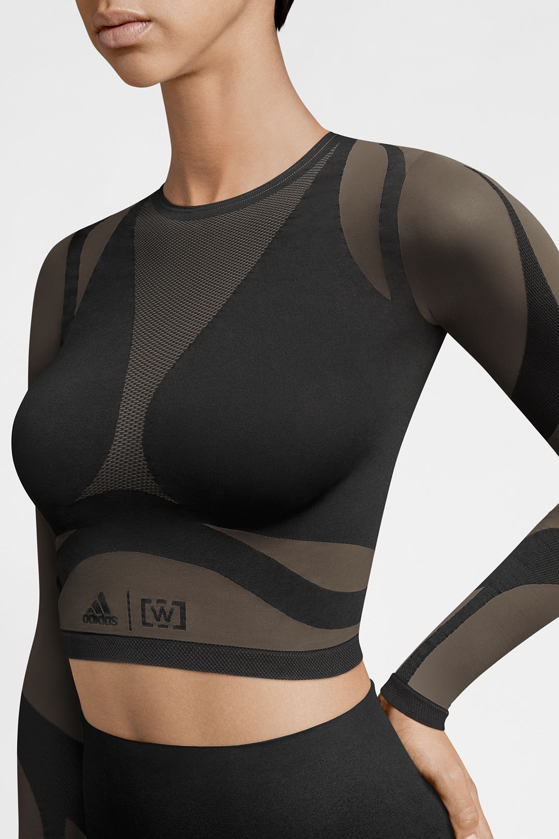 wolford adidas activewear performance collaboration seamless motion crop long sleeved black