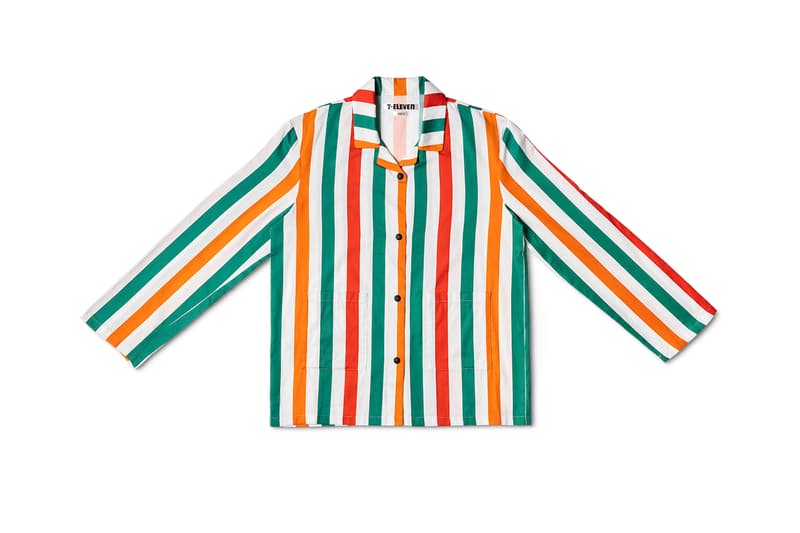 7-eleven sweden pajamas loungewear striped green red white shirt