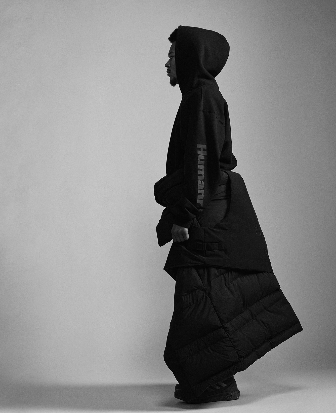 adidas pharrell williams collaboration pw triple black collection my shelter puffer coat