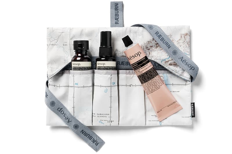 aesop raeburn travel essentials collaboration skincare product set packaging cream sanitizer hygiene