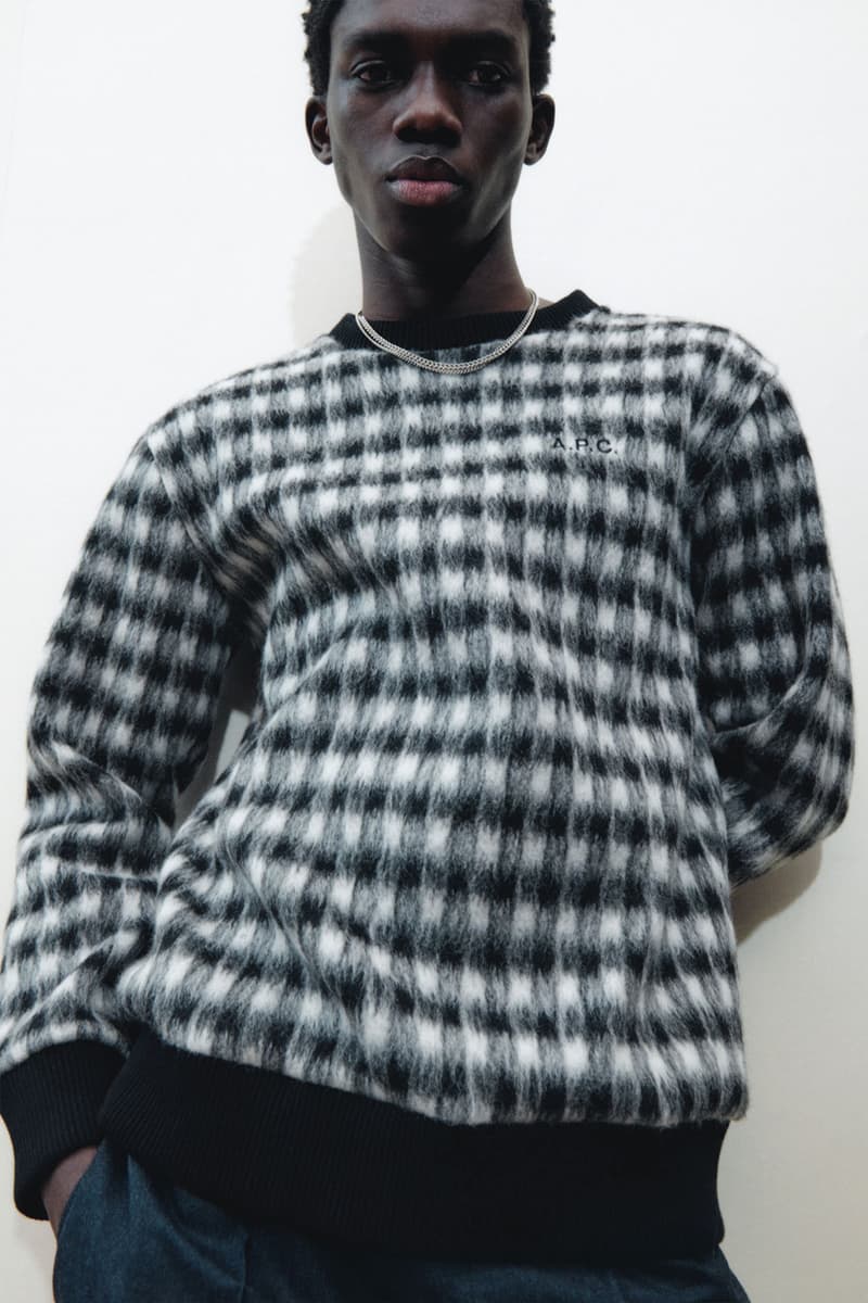 apc fall winter 2021 fw21 collection menswear check plaid wool knitwear sweatshirt sweater