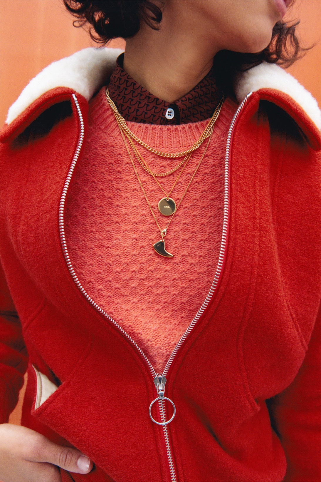 apc fall winter 2021 fw21 collection knitwear sweater necklaces layering