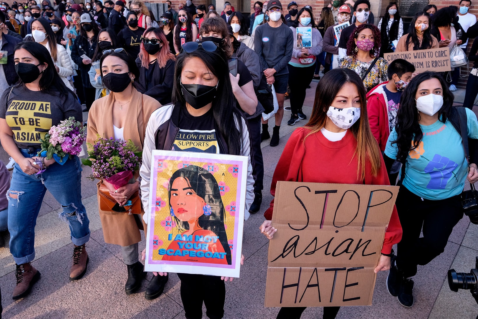Anti-Asian Violence Demonstration Rally Los Angeles 2021