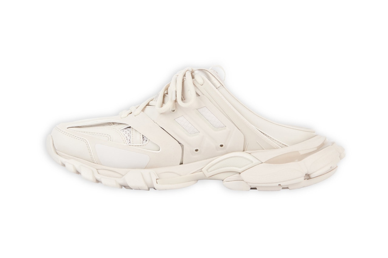 balenciaga track sneakers mules demna gvasalia shoes ivory cream medials details close up