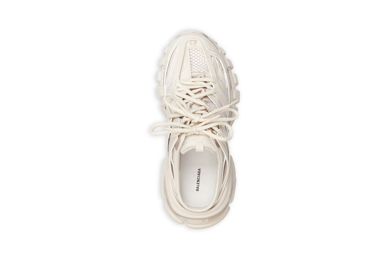 balenciaga track sneakers mules demna gvasalia shoes ivory cream top upper shoelaces