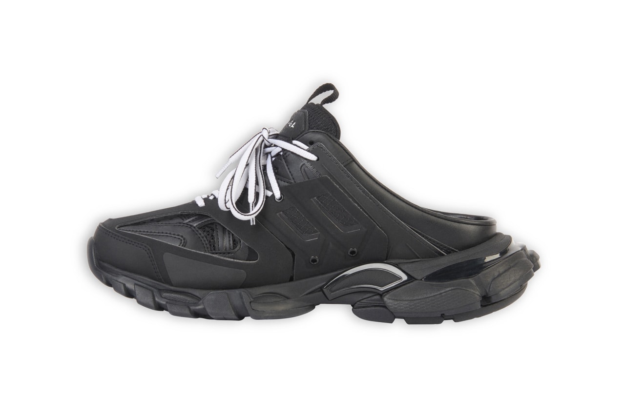 balenciaga track sneakers mules demna gvasalia shoes black sides details