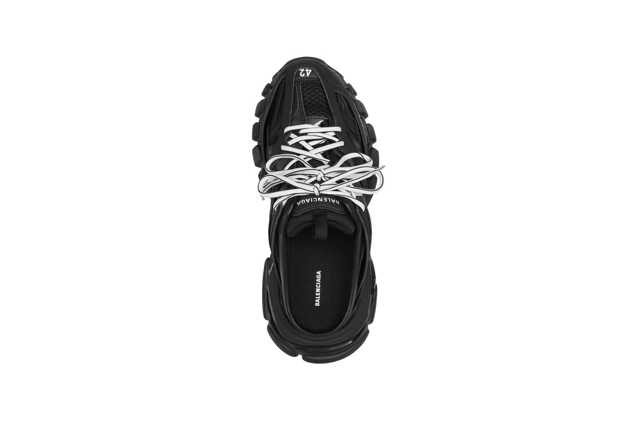balenciaga track sneakers mules demna gvasalia shoes black top white shoelaces