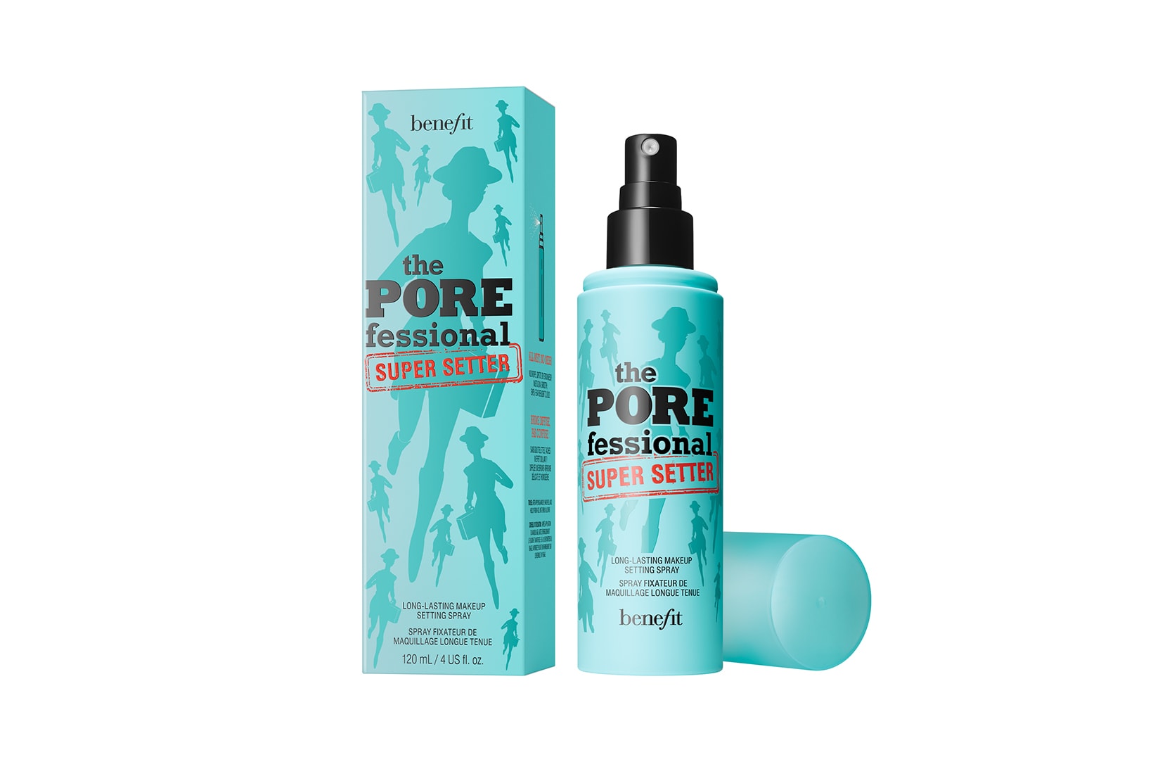 benefit cosmetics porefessional super setter spray makeup bottle packaging box front