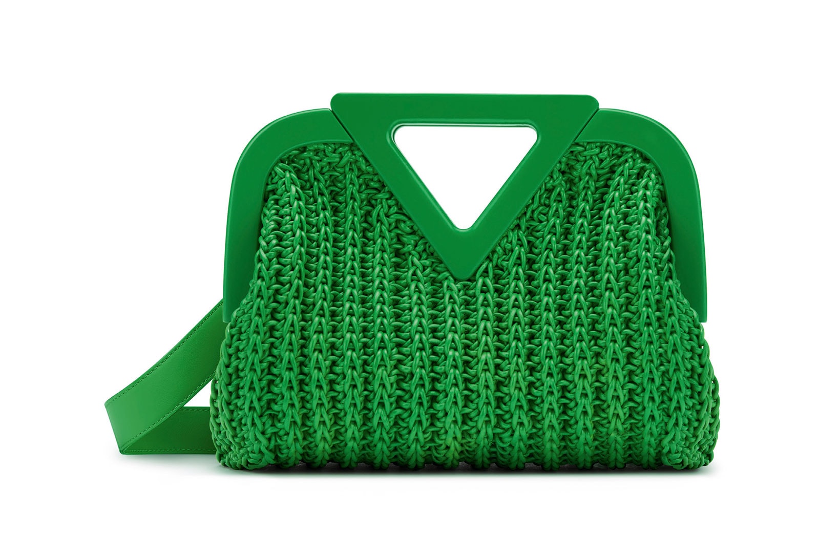 bottega veneta salon 01 triangle handbag collection front green