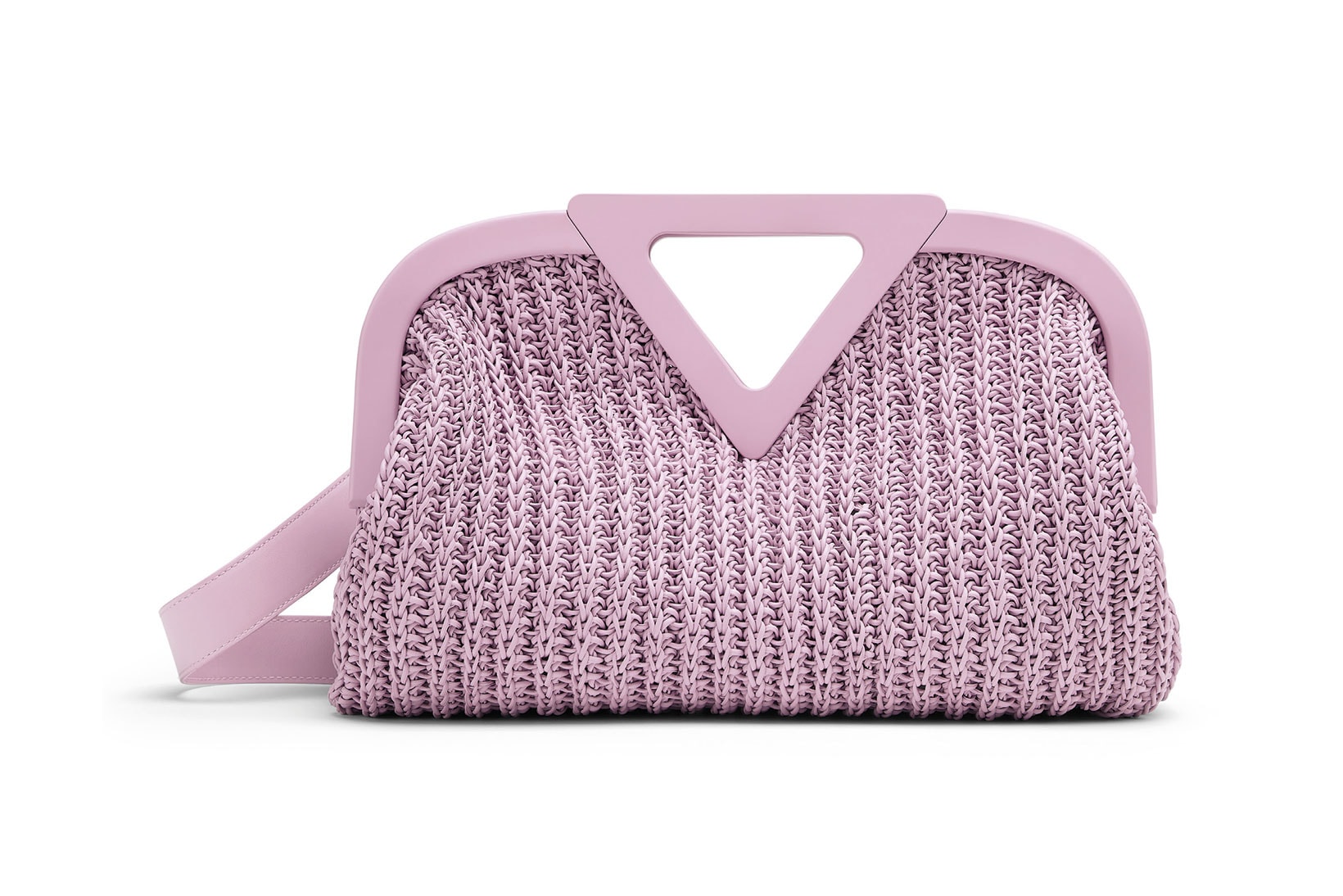 bottega veneta salon 01 triangle handbag collection front pastel purple