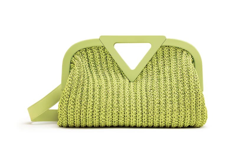 bottega veneta salon 01 triangle handbag collection front lime green