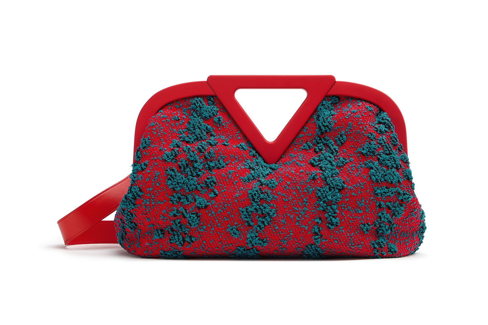 bottega veneta salon 01 triangle handbag collection front red blue