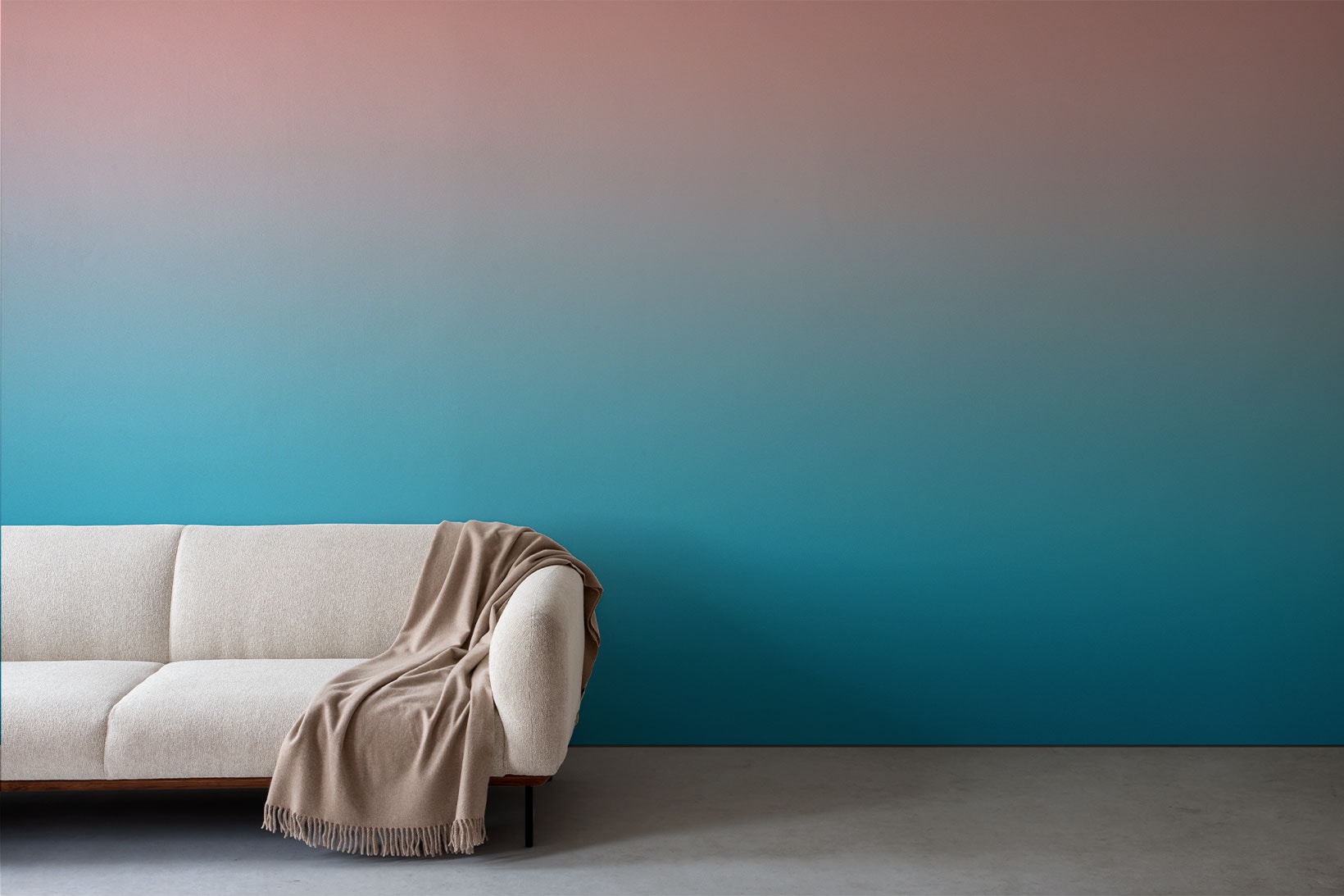 calico wallpaper gradient home design interior archibong dimorestudio sabine marcelis neri hu blue pink sofa couch