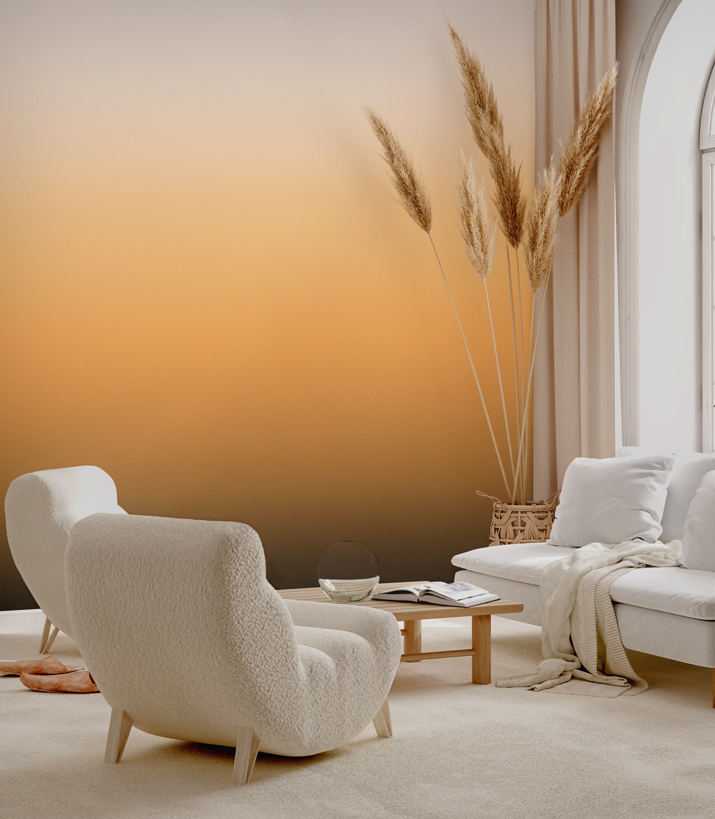 calico wallpaper gradient home design interior archibong dimorestudio sabine marcelis neri hu couch sofa