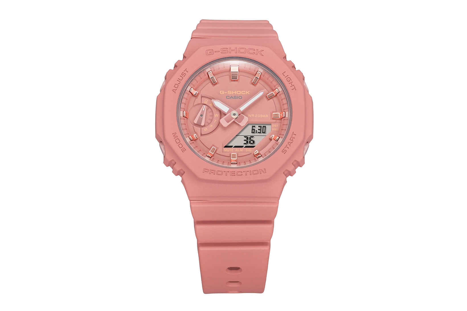 casio g-shock watches gma s2100 octagonal bezel face pastel pink