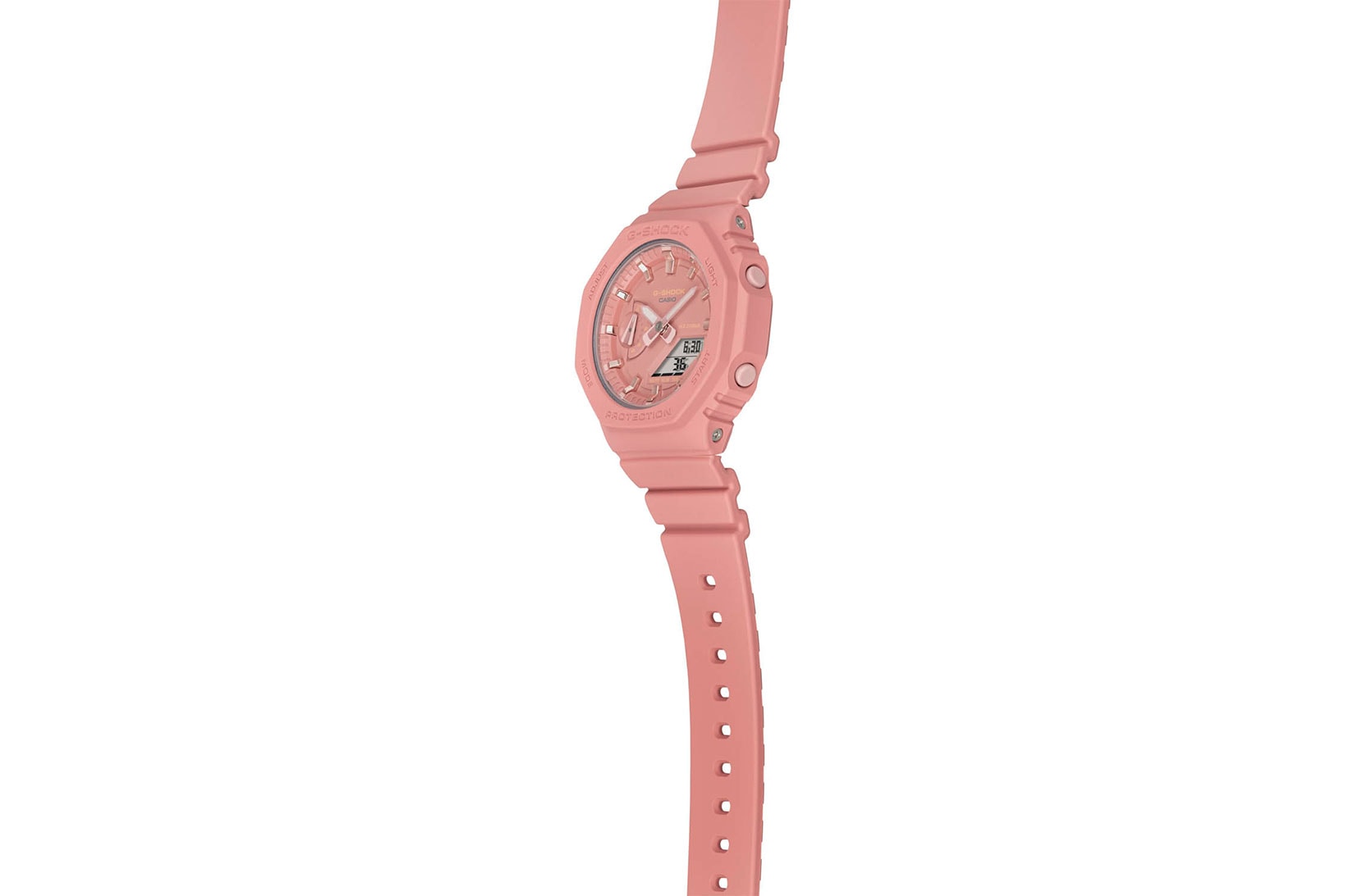casio g-shock watches gma s2100 octagonal bezel face pastel pink strap side