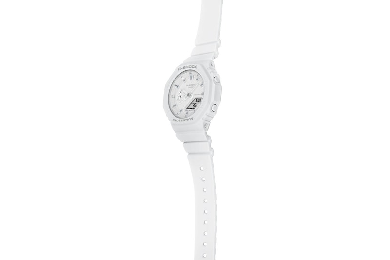 casio g-shock watches gma s2100 octagonal bezel face white strap side