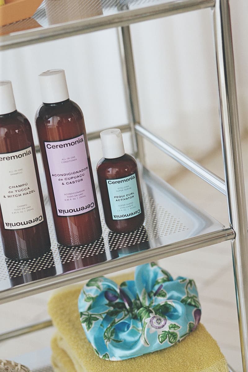 ceremonia Champu de Yucca & Witch Hazel Acondicionador de Cupuaçu & Castor haircare scrunchie