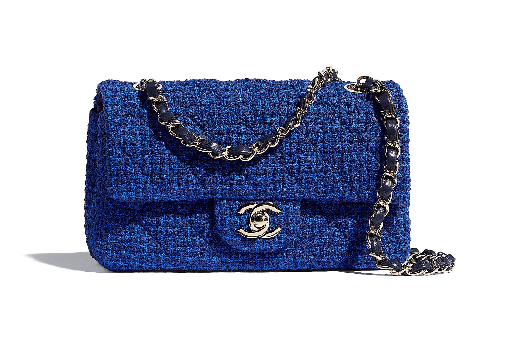 chanel spring summer ready to wear rtw handbags purses 11.12 classic blue black tweed