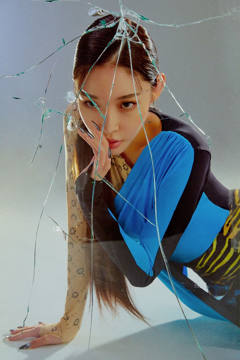 chung ha querencia first studio album cover glass shatter portrait