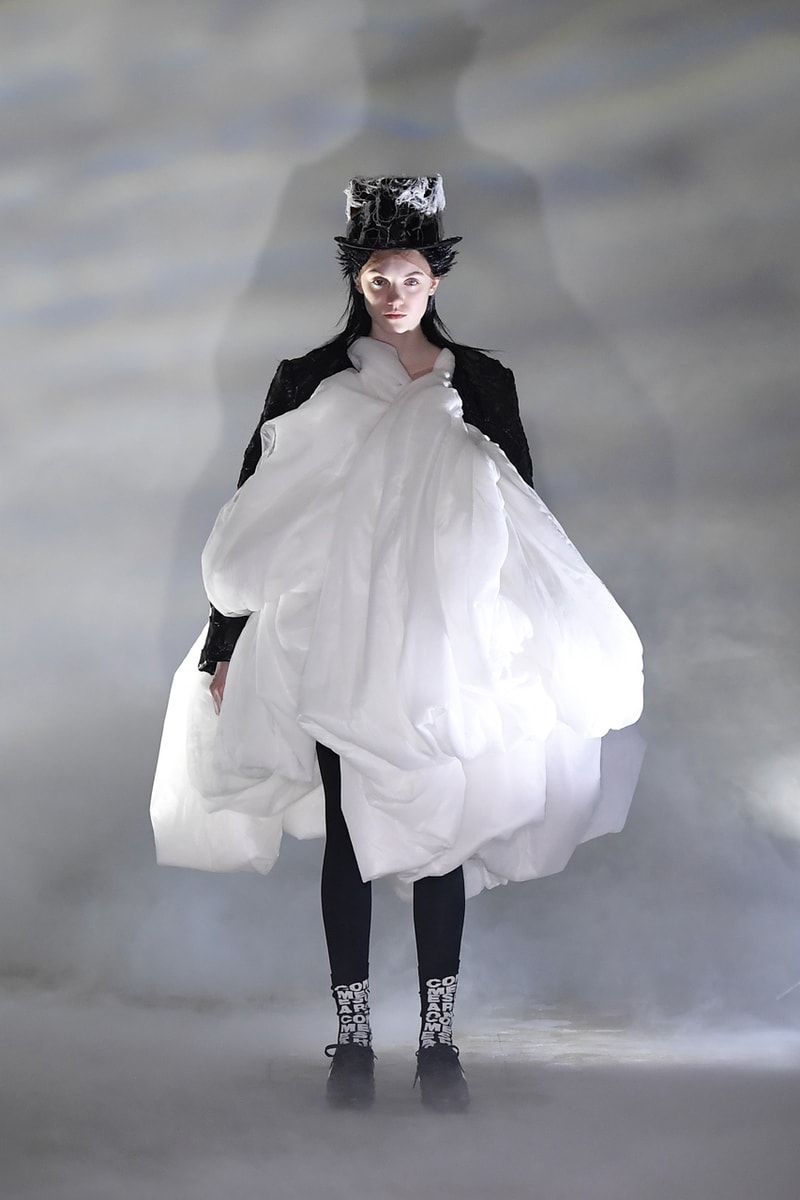 comme des garcons cdg fw21 fall winter 2021 collection runway dress gown nike sneakers collaboration