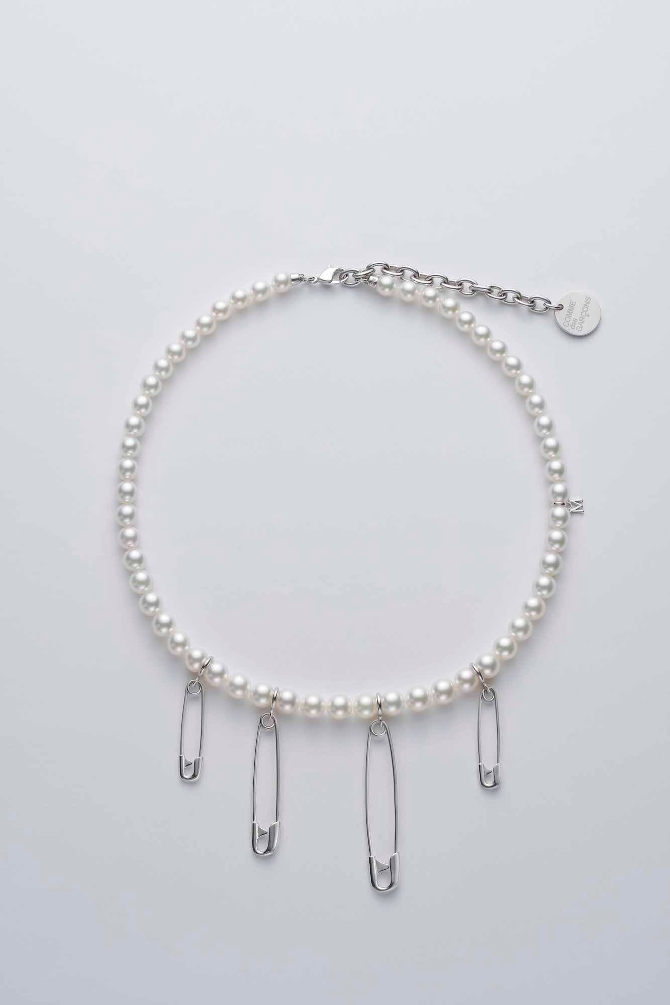 COMME des GARÇONS x Mikimoto Fine Jewelry Collaboration Rei Kawakubo Pearl Silver Necklace Where to Buy