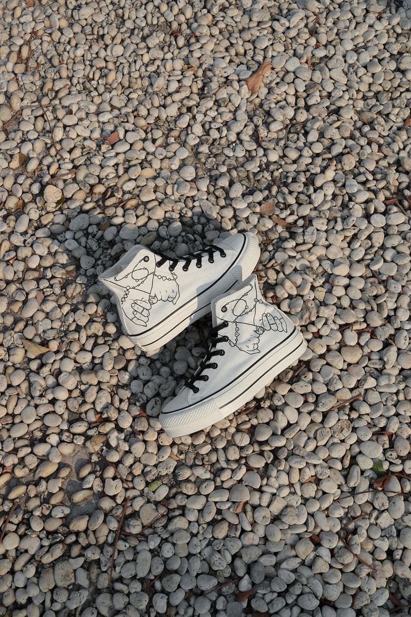 converse by you millie bobby brown pauline wattanodom artist chuck taylor all star high top platform sneakers collaboration white
