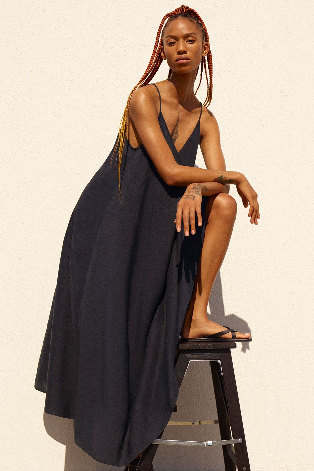 cos spring summer ss21 collection campaign Adesuwa Aighewi slip dress