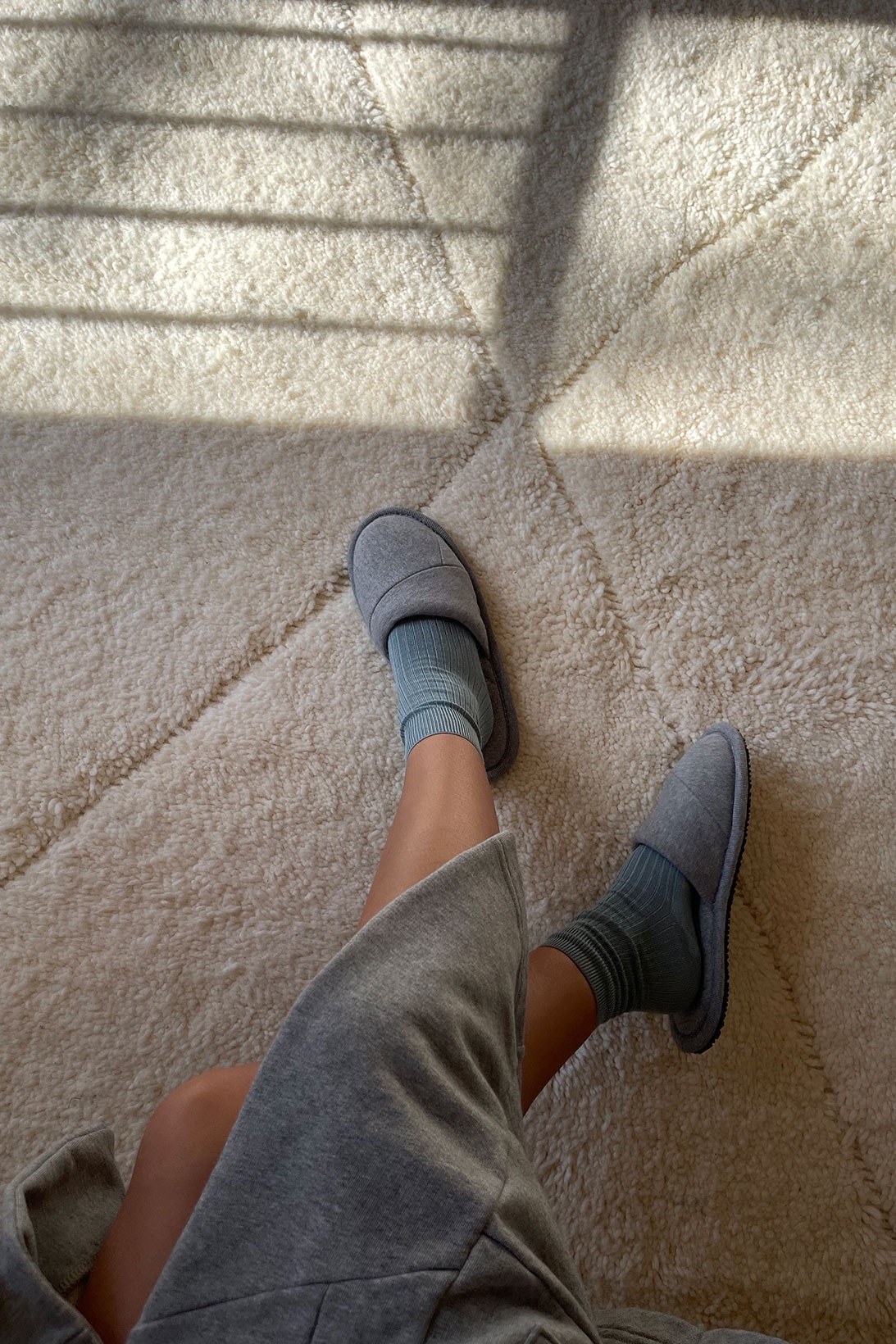 danielle cathari home slippers upcycle spring summer collection repurpose sustainability gray