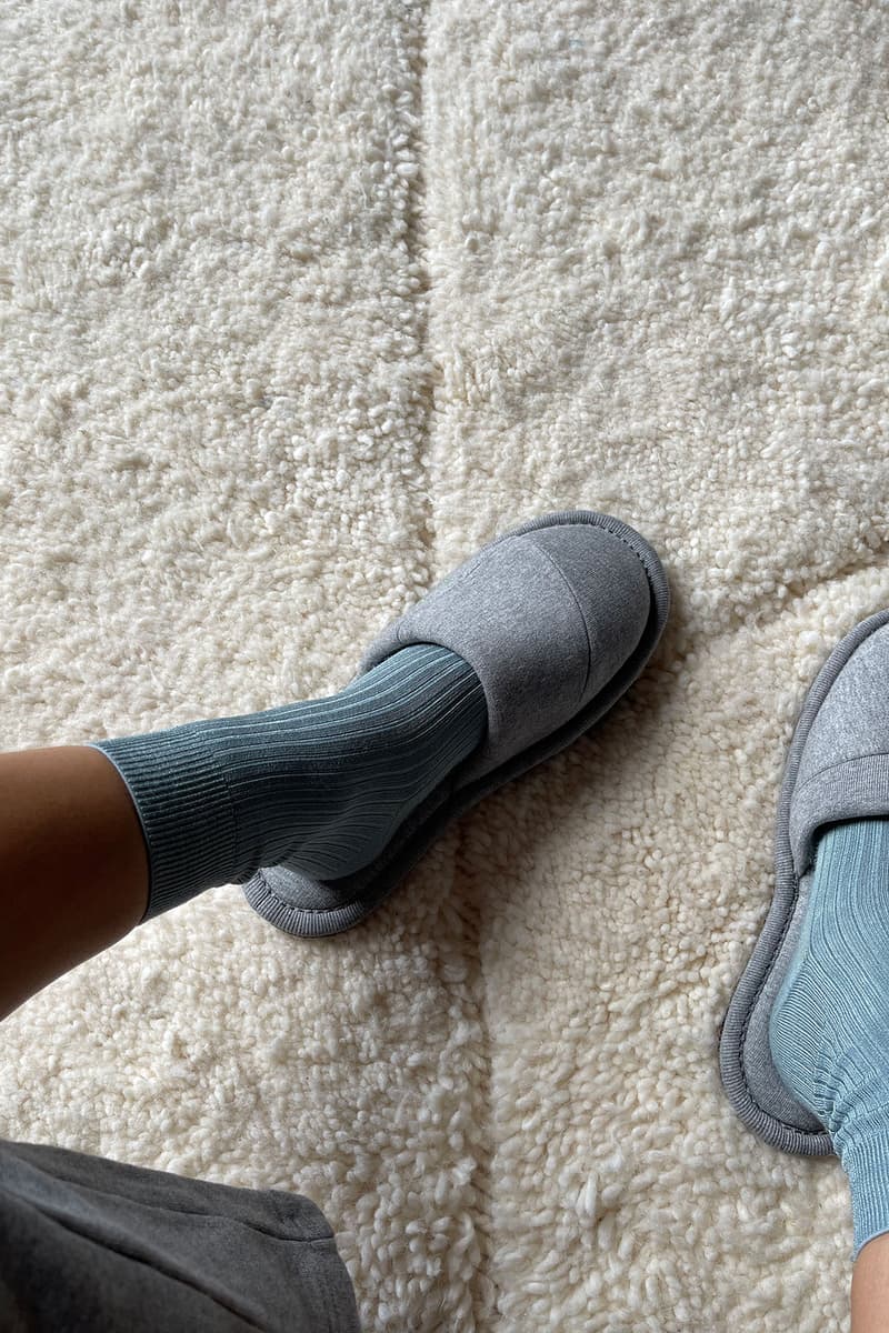 danielle cathari home slippers upcycle spring summer collection repurpose sustainability gray