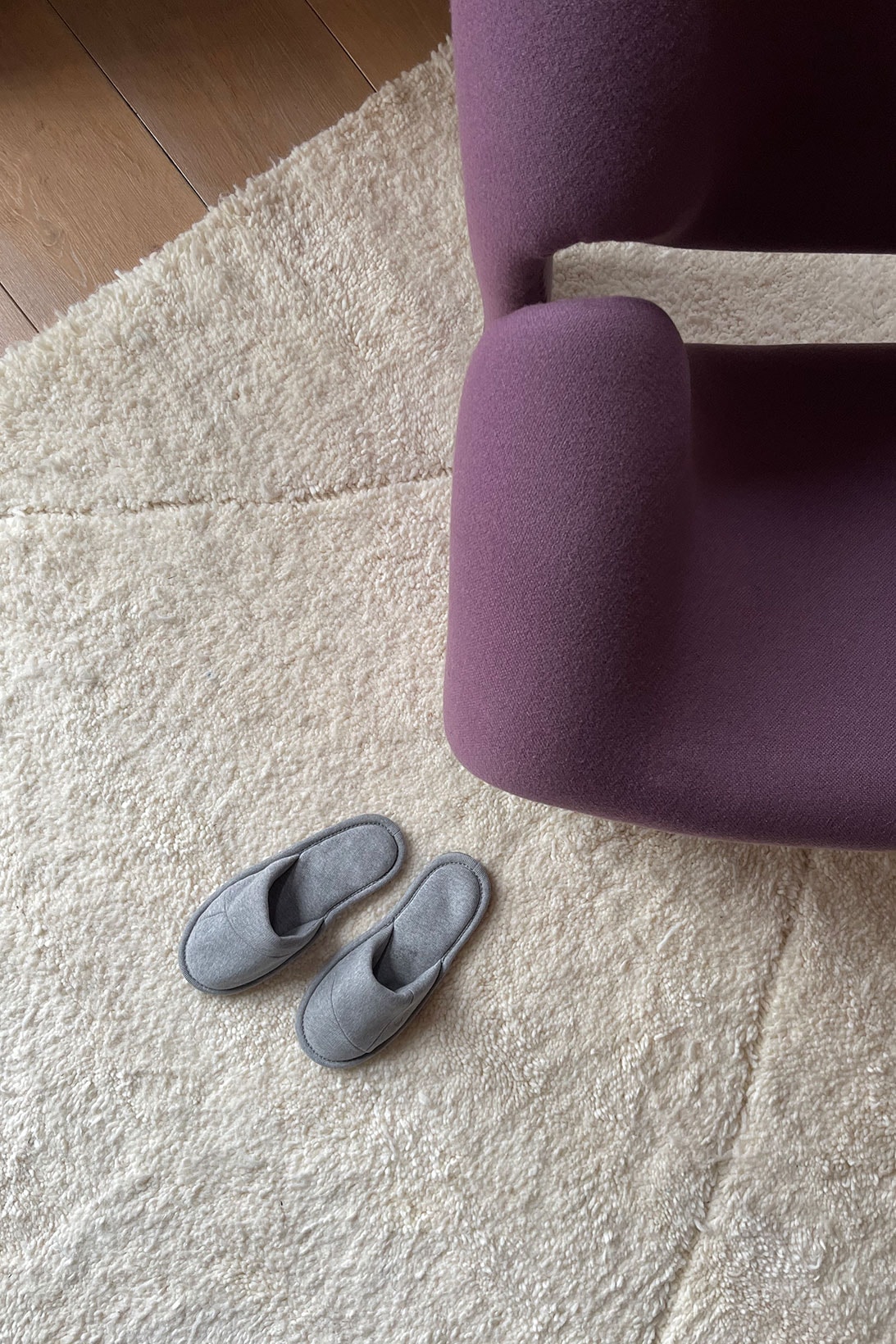 danielle cathari home slippers upcycle spring summer collection repurpose sustainability gray