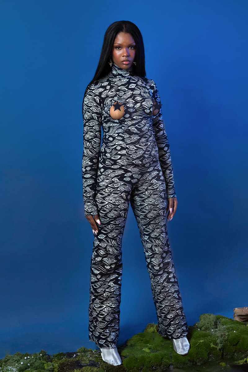 di petsa fall winter fw21 paris fashion week pfw collection i am my own mother pattern bodysuit top bottom cutout