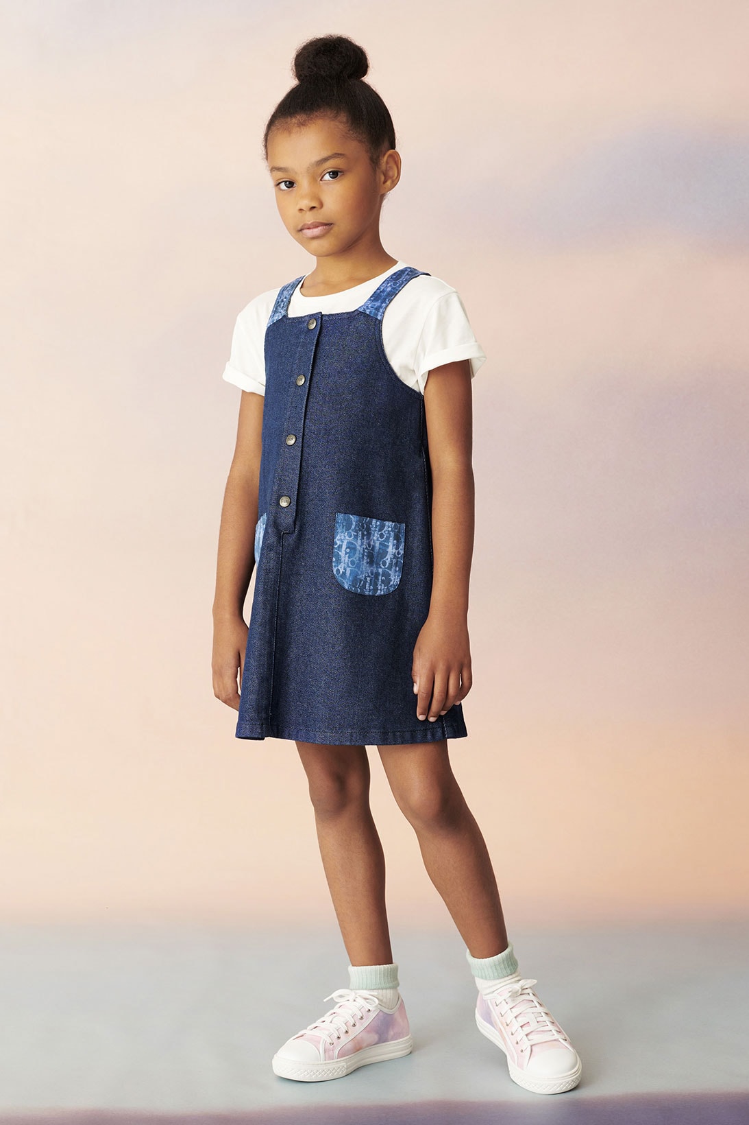 dior spring summer 2021 ss21 kids collection denim dress overall skirt