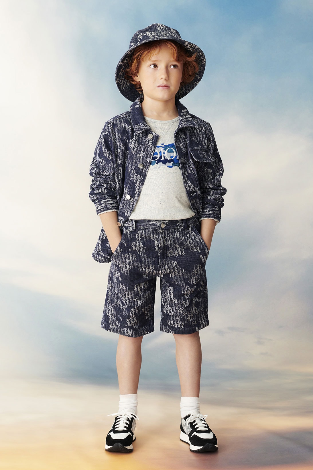 dior spring summer 2021 ss21 kids collection boys jacket shorts hat