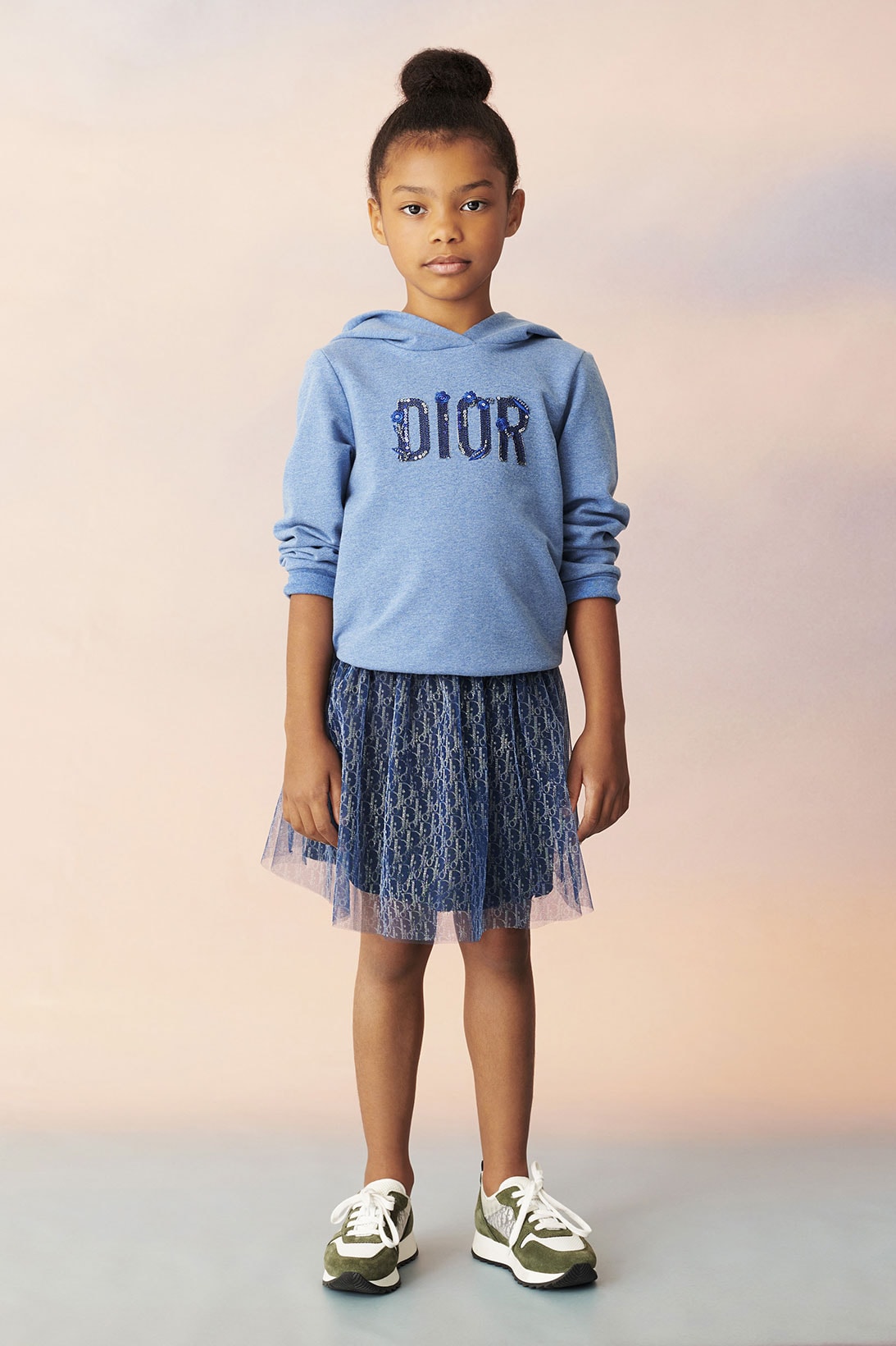 dior spring summer 2021 ss21 kids collection logo sweater skirt